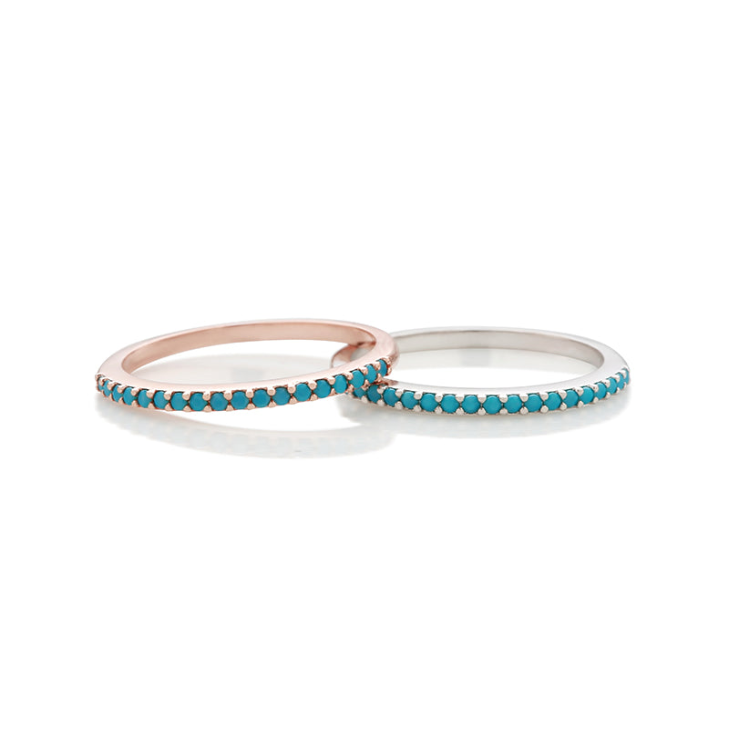 Turquoise Slim Band Ring Made From Sterling Silver