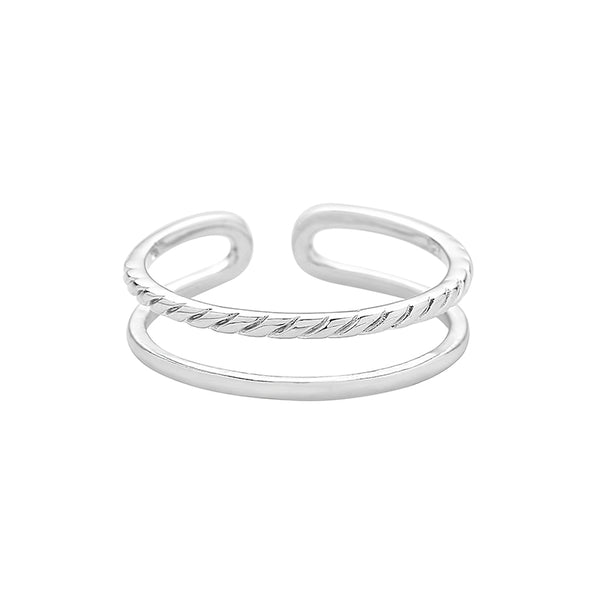 Cord Double Line Ring Made From Sterling Silver
